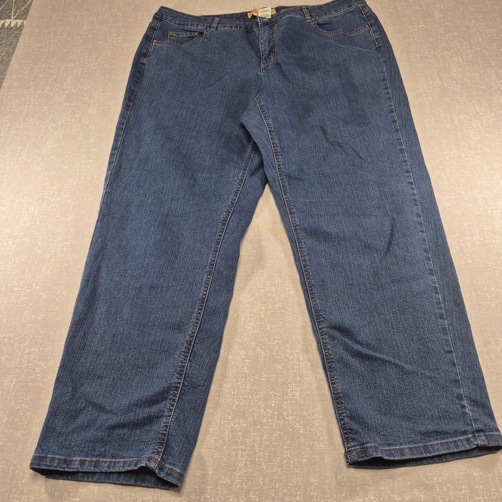 Just My Size JMS Stretch Classic Denim Jeans 24W Blue Straight Leg High Rise